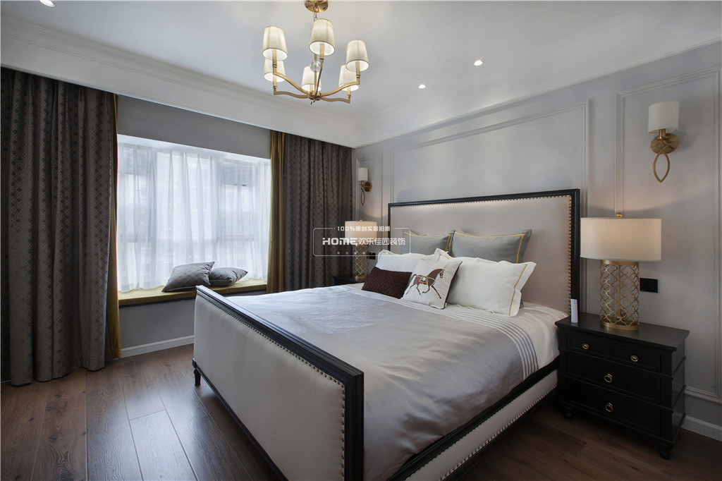 卧室窗帘装修效果图优雅121平美式三居卧室图片欣美式卧室设计图片赏析