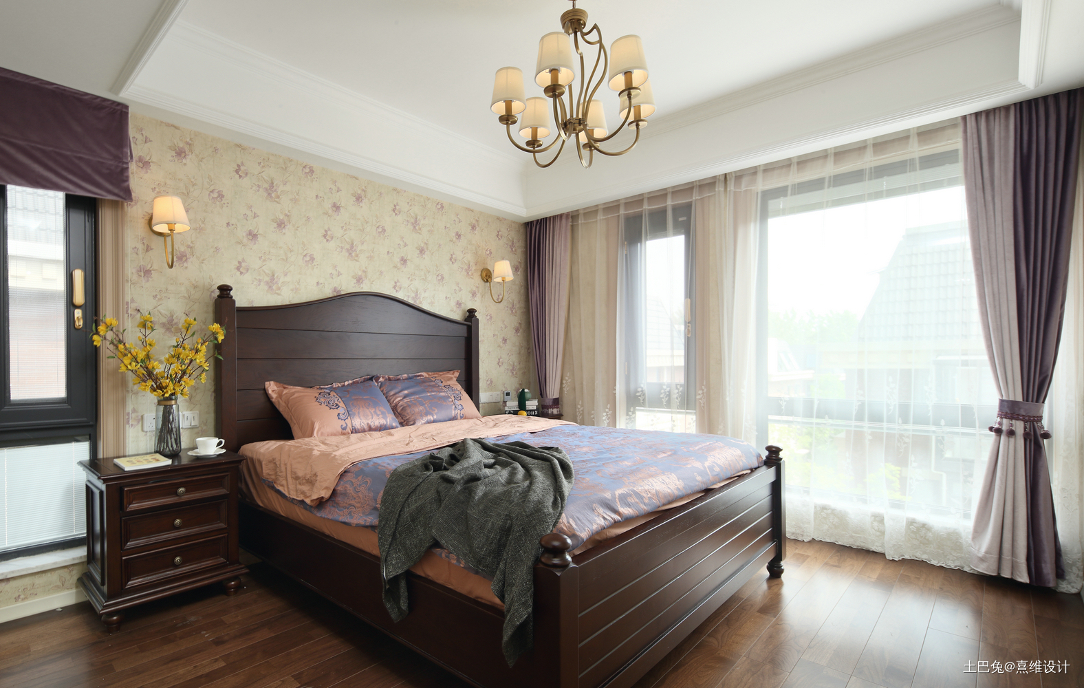 优雅45平中式复式卧室效果图片大全新中式卧室设计图片赏析