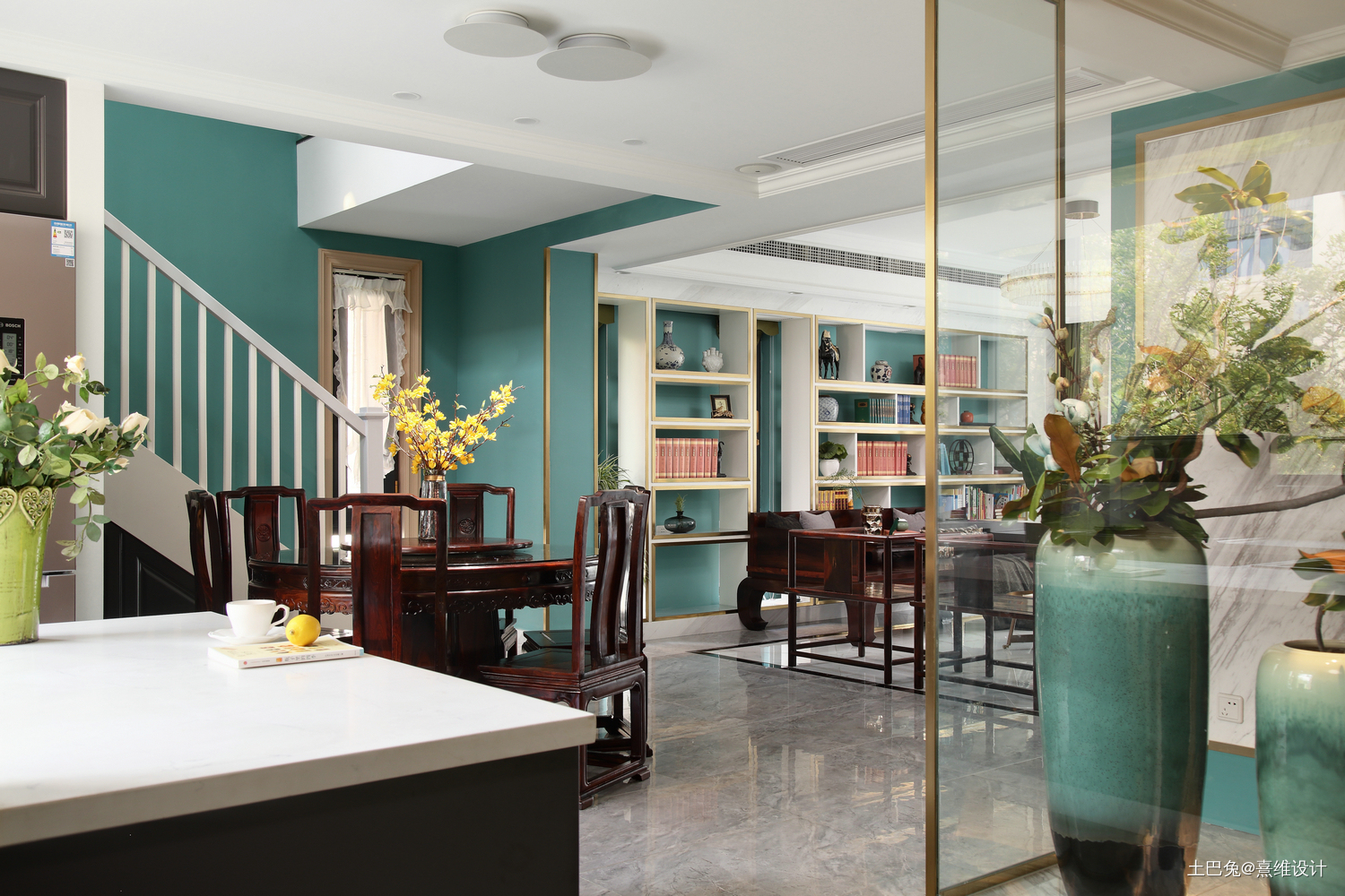 浪漫71平中式复式客厅装修效果图新中式客厅设计图片赏析