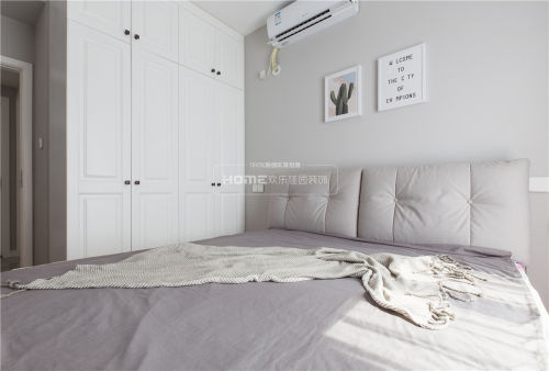 卧室衣柜3装修效果图温馨88平北欧三居卧室装修图片