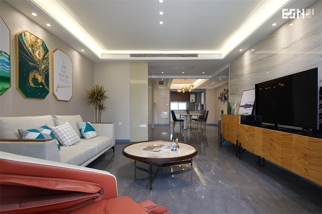 客厅沙发装修效果图华丽107平简约三居客厅装修美现代简约客厅设计图片赏析