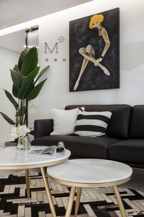 客厅沙发装修效果图浪漫57平现代二居设计效果图