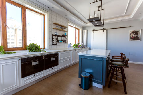 餐厅橱柜装修效果图优雅80平美式三居厨房装饰图