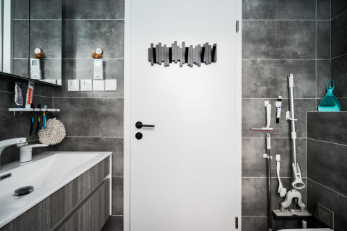卫生间洗漱台装修效果图简洁52平现代二居卫生间设计案