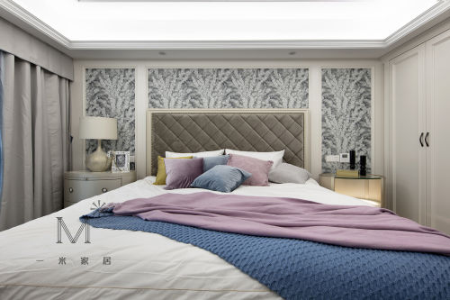 卧室床3装修效果图质朴70平美式二居卧室布置图