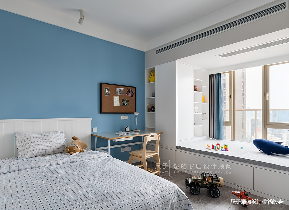 现代四居儿童房设计实景现代简约卧室设计图片赏析