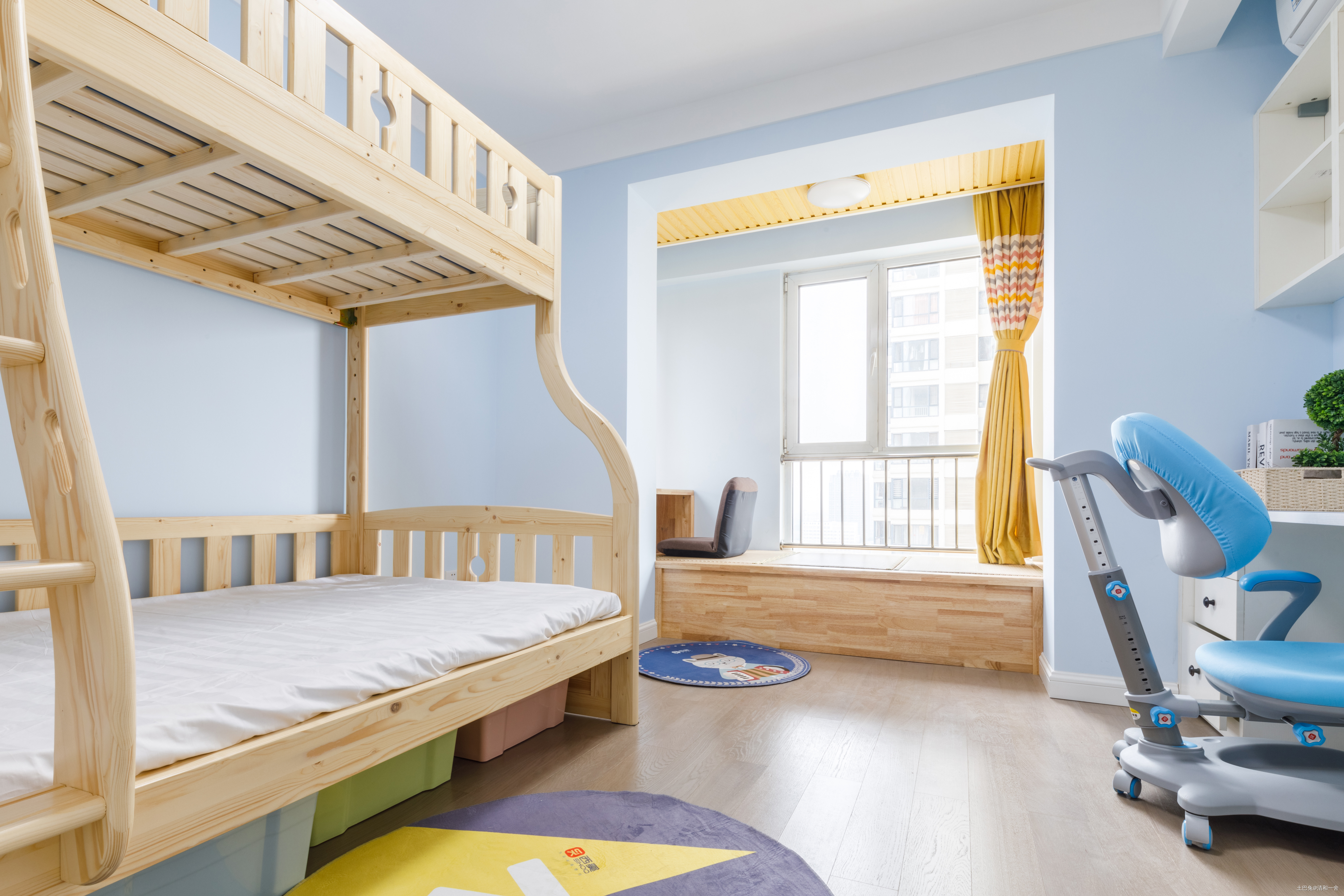 70平米北欧儿童房设计北欧风卧室设计图片赏析