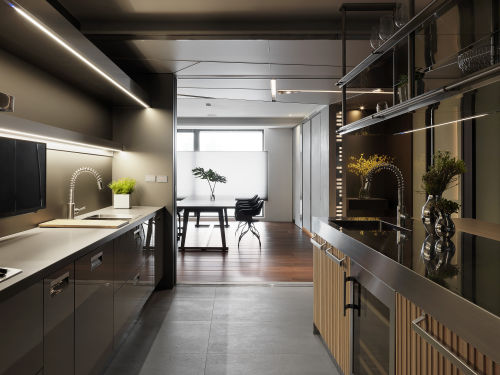 餐厅橱柜装修效果图简洁254平现代别墅厨房装修案