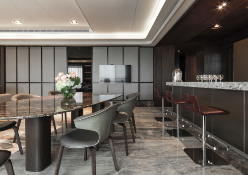 厨房装修效果图精致640平新古典别墅餐厅设计