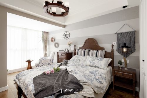 卧室窗帘装修效果图简洁129平混搭三居卧室设计图