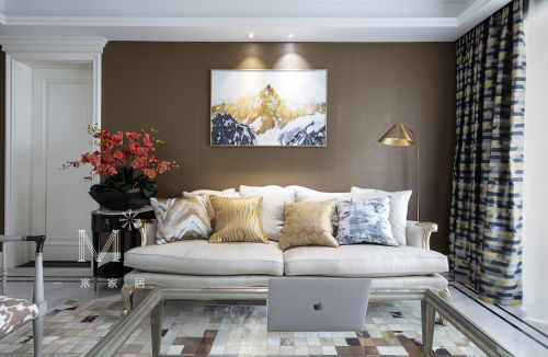 温馨305平美式复式布置图客厅沙发复式家装装修案例效果图