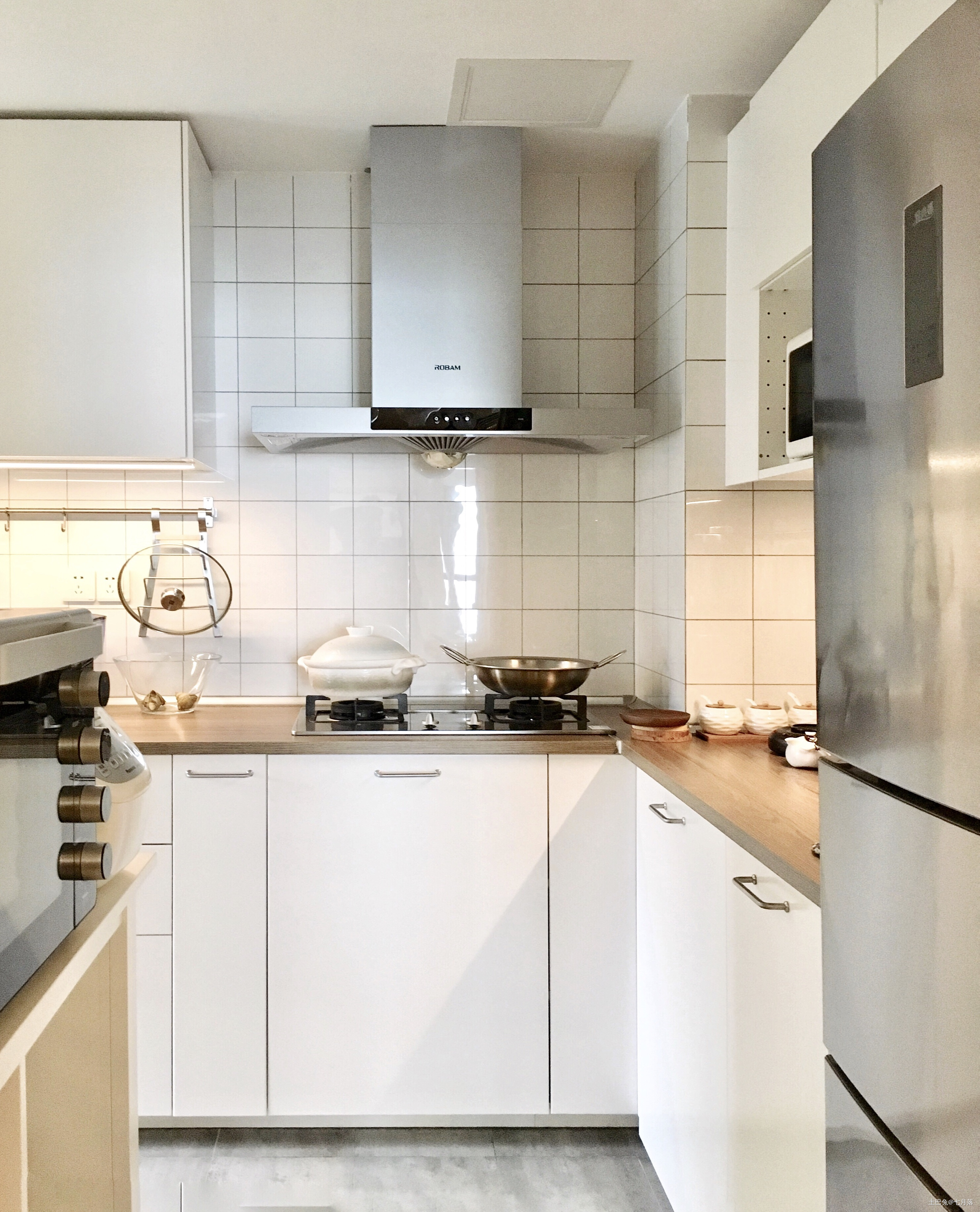 悠雅94平中式三居厨房装修装饰图新中式厨房设计图片赏析