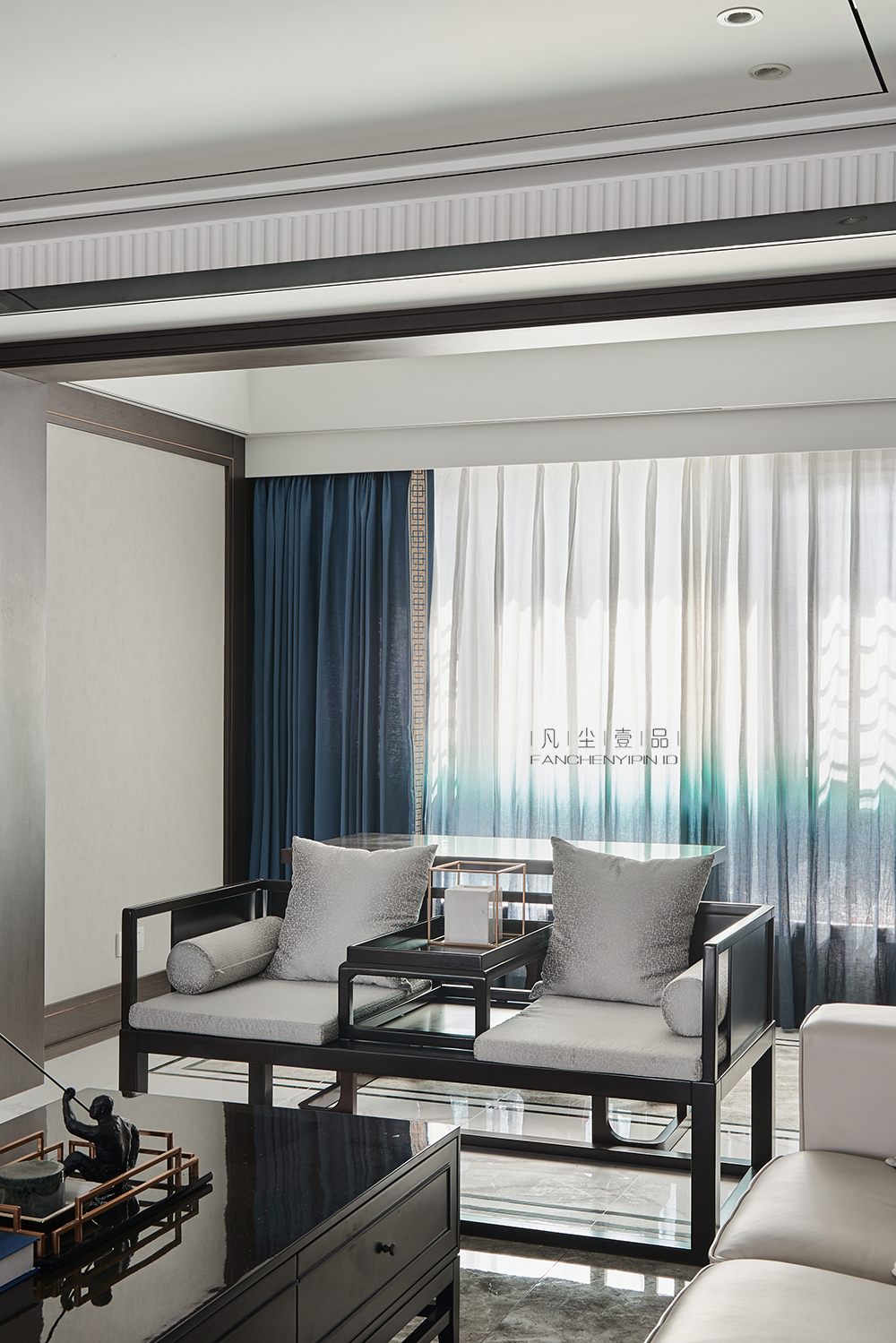 客厅沙发装修效果图大气52平中式复式客厅装修图新中式客厅设计图片赏析