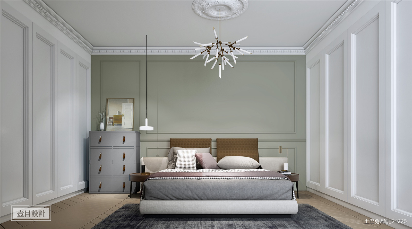 典雅74平法式二居卧室装饰美图其他卧室设计图片赏析