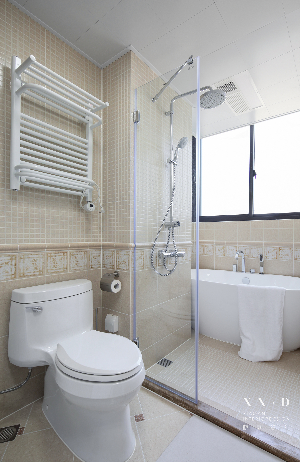 卫生间马桶装修效果图质朴88平美式三居卫生间设计案美式卫生间设计图片赏析