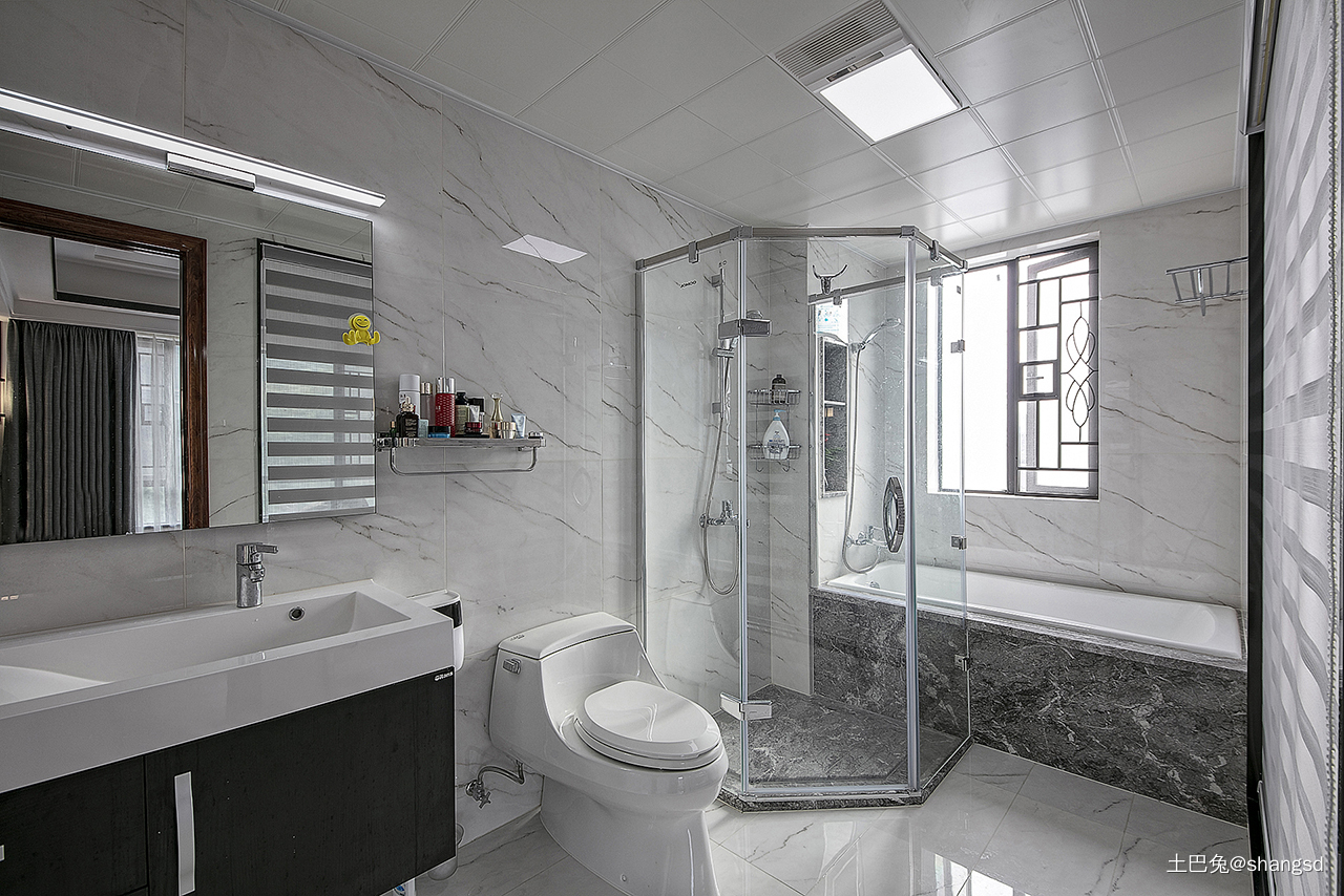 优雅773平中式别墅卫生间装饰美图新中式卫生间设计图片赏析