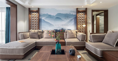 客厅沙发1装修效果图平中式四居客厅装饰图片