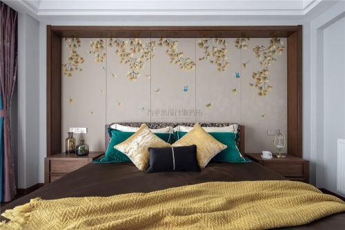 卧室窗帘2装修效果图精致109平中式四居卧室装修图