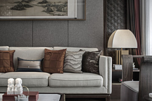 悠雅269平中式样板间装修图客厅沙发中式现代客厅设计图片赏析