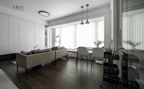 客厅木地板2装修效果图大气93平现代三居客厅设计案例