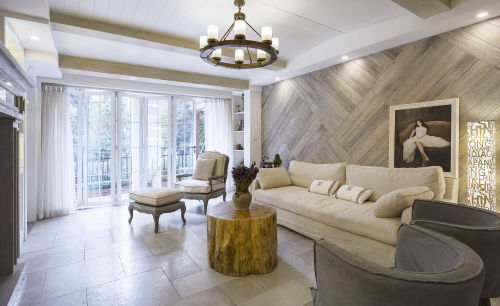 客厅窗帘装修效果图优美160平美式三居客厅装饰图美式经典家装装修案例效果图