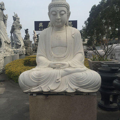 如来佛雕刻工艺品 寺庙释迦牟尼佛 花岗岩石雕佛像 佛教大日如来坐像雕塑_3455422