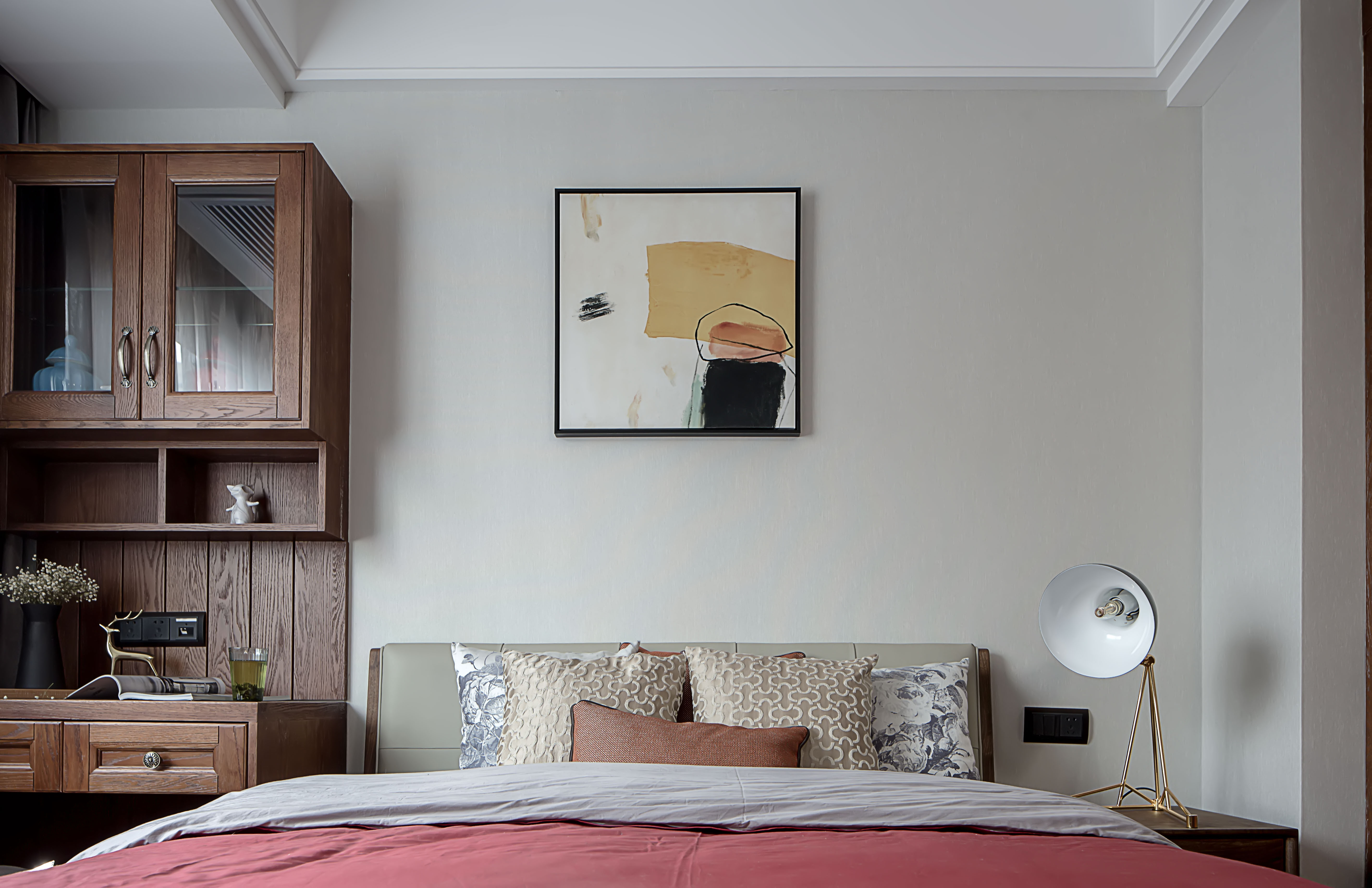 卧室床装修效果图浪漫73平中式三居卧室装饰图片新中式卧室设计图片赏析