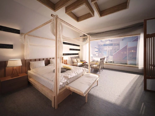 典雅120平中式复式卧室图片欣赏装修图大全