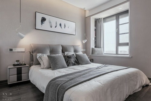 典雅65平现代二居卧室效果图卧室床