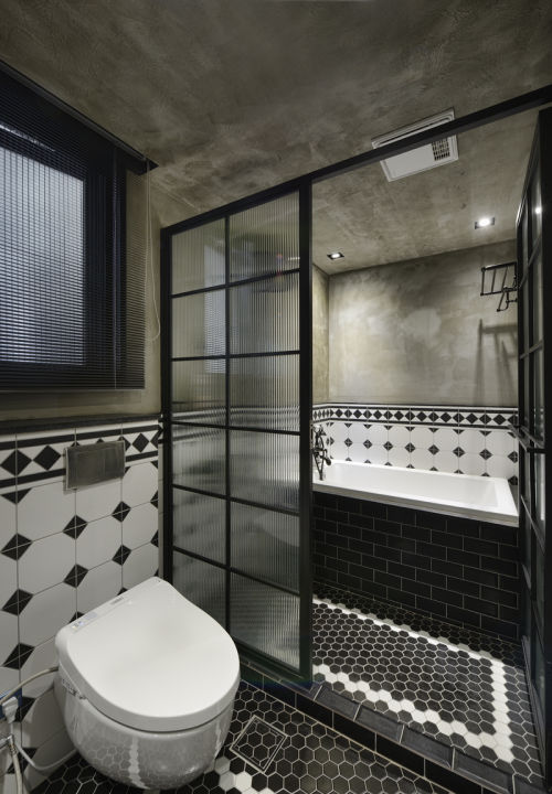 卫生间马桶装修效果图loft风格卫浴设计