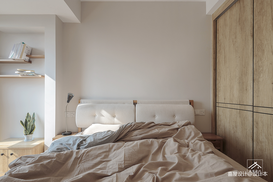 卧室床装修效果图简洁65平日式二居卧室装修案例日式卧室设计图片赏析