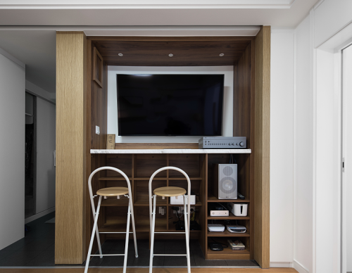 客厅吧台装修效果图温馨35平北欧小户型客厅装潢图
