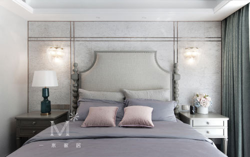 卧室床装修效果图温馨96平美式三居装修图片