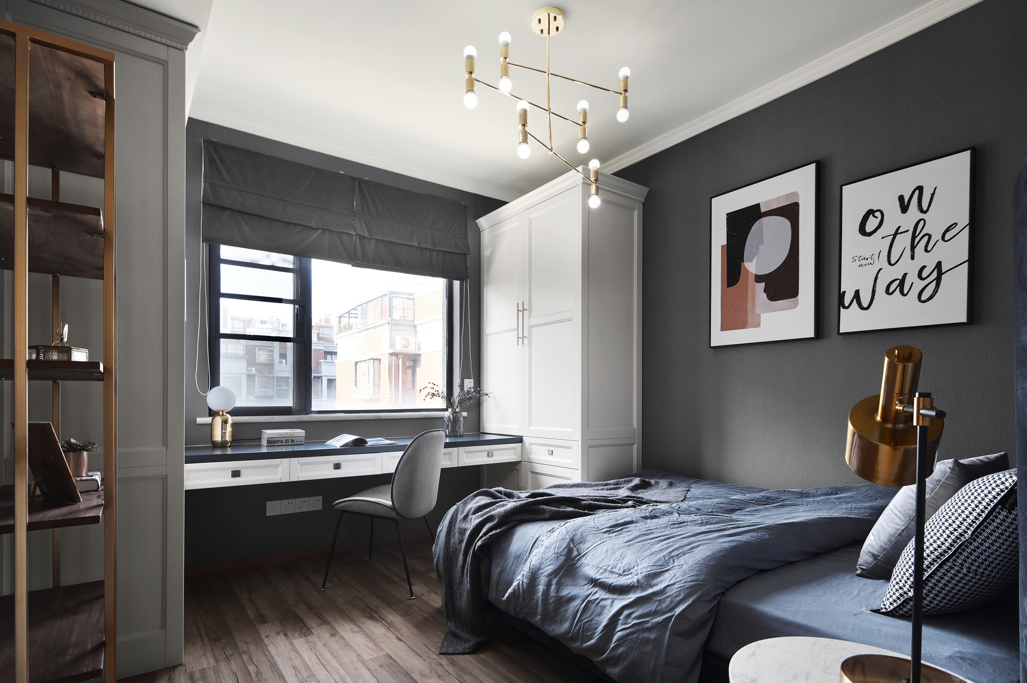 卧室木地板装修效果图优雅120平现代三居卧室设计美现代简约卧室设计图片赏析