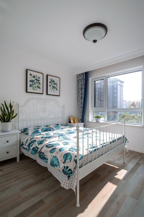 卧室窗帘装修效果图精致102平美式三居儿童房装潢