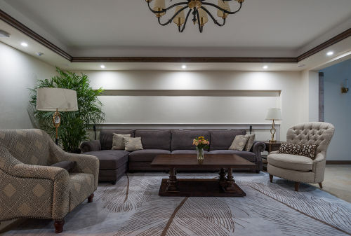 客厅沙发2装修效果图明亮530平美式别墅装修案例