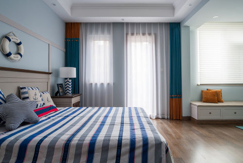 卧室窗帘装修效果图明亮835平美式别墅儿童房装修