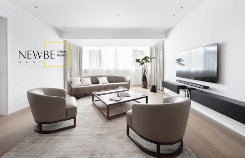 客厅沙发装修效果图温馨59平现代复式客厅装饰图