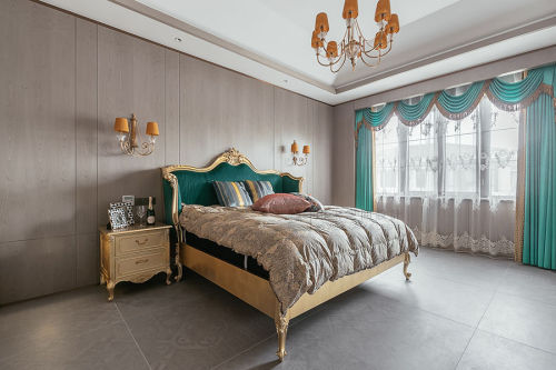 卧室窗帘2装修效果图华丽342平法式别墅卧室装修图