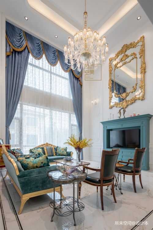客厅窗帘1装修效果图优美860平法式别墅客厅效果图