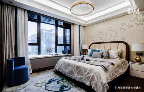 卧室窗帘6装修效果图低奢大平层卧室设计图