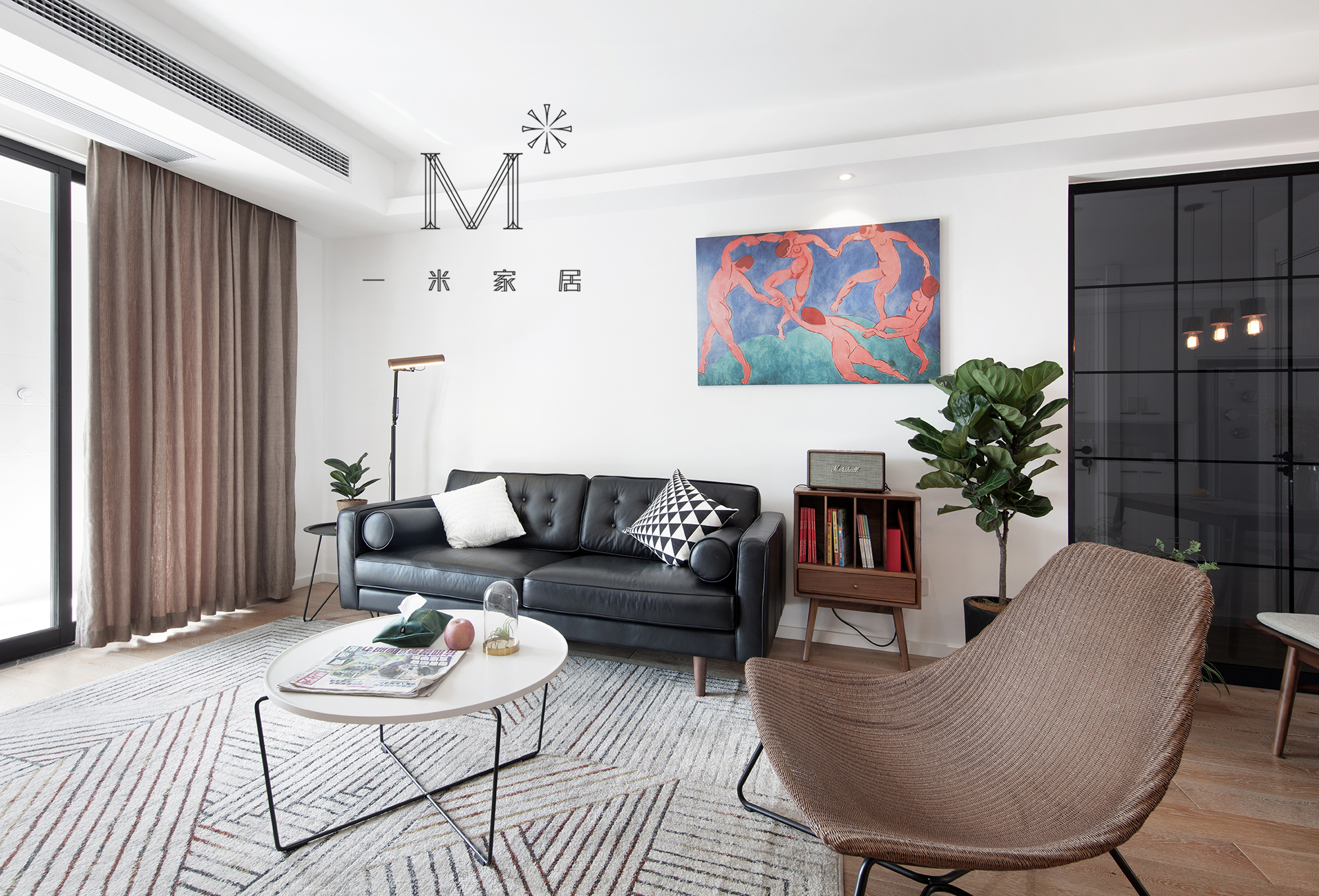 优雅63平现代二居客厅装修效果图客厅窗帘现代简约客厅设计图片赏析