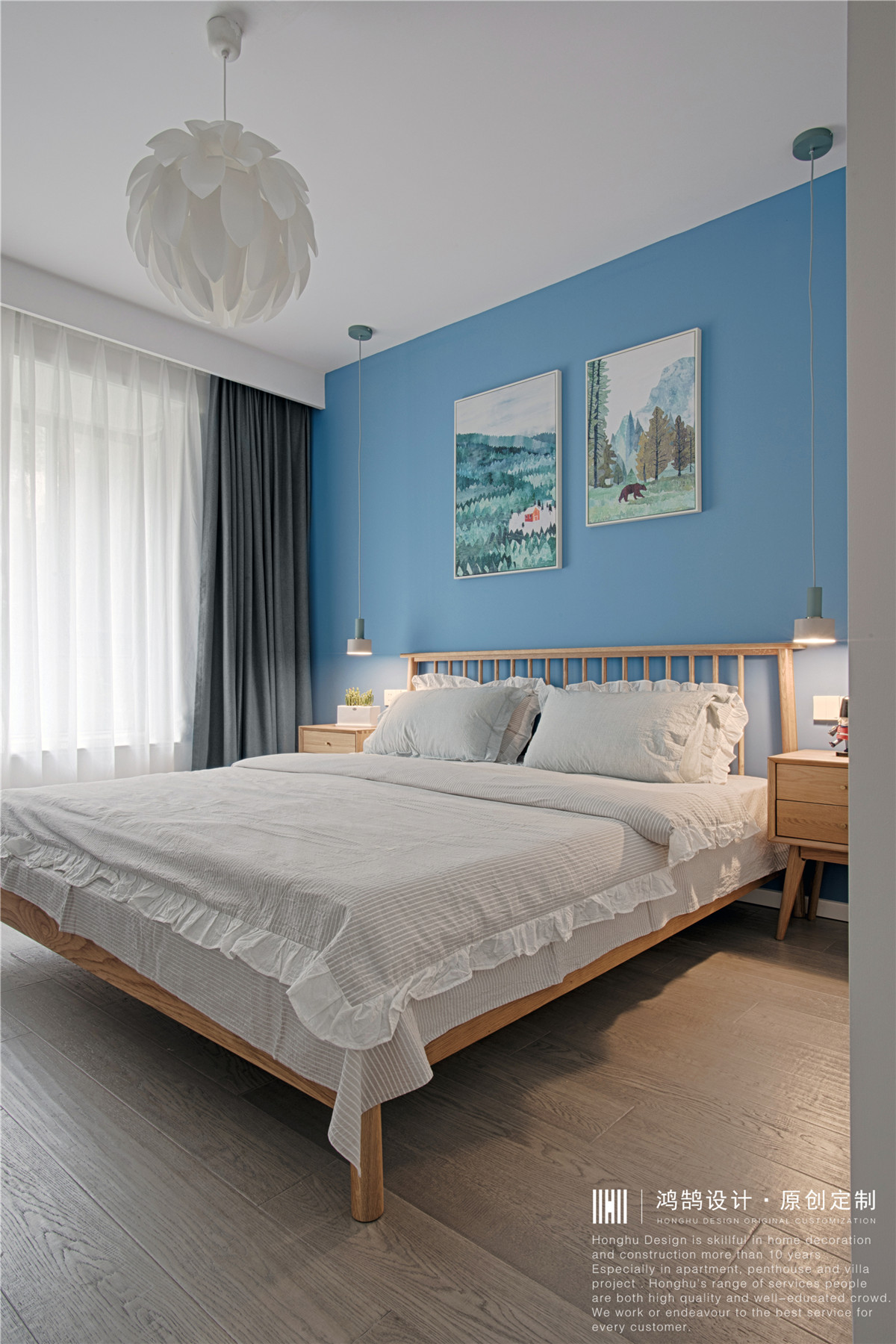卧室窗帘装修效果图清新北欧风主卧设计图北欧风卧室设计图片赏析