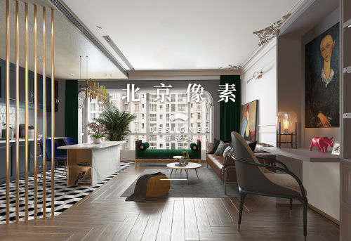 装修效果图温馨40平现代复式客厅设计美图60m²以下复式现代简约家装装修案例效果图