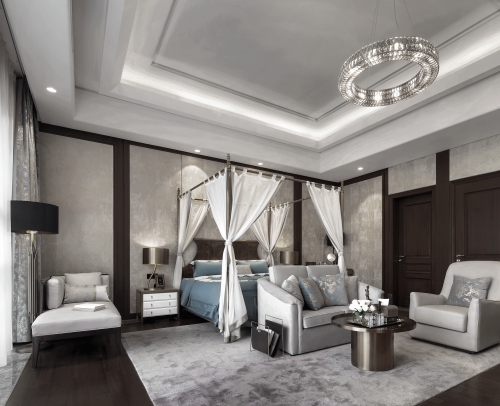 卧室沙发1装修效果图精美980平中式别墅卧室装修美