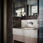 灰色系现代卫浴洗手台设计