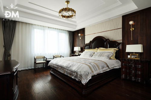卧室窗帘1装修效果图现代美式415平卧室设计