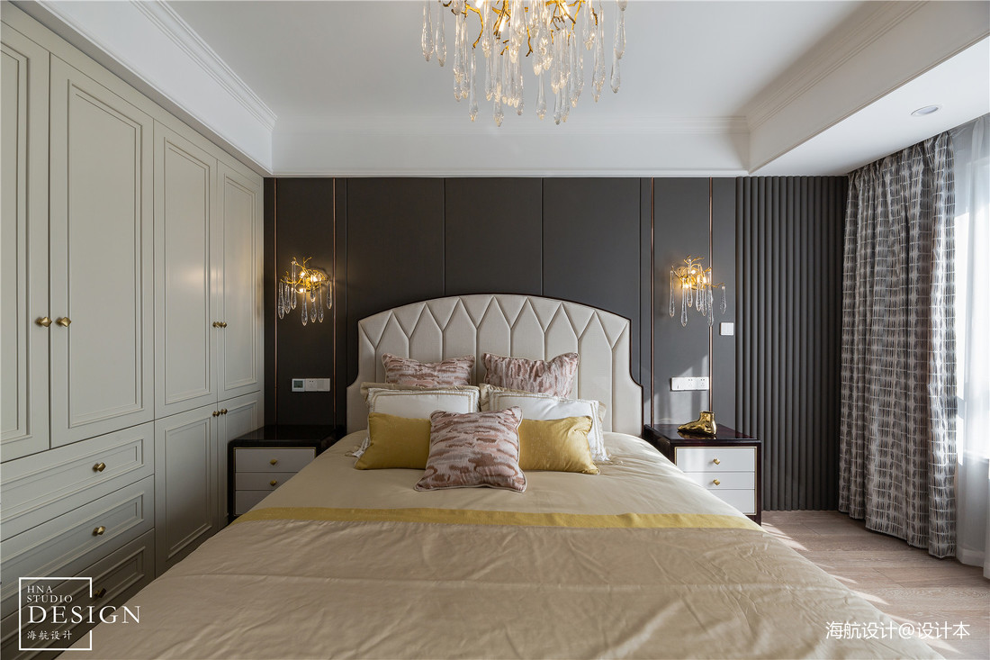 卧室窗帘2装修效果图简单轻奢美式卧室设计实景图片美式卧室设计图片赏析
