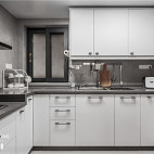 现代四居厨房设计实景图