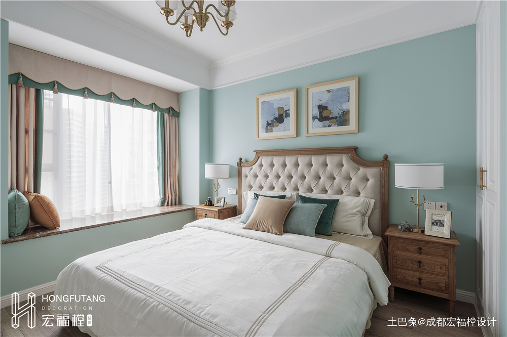 悠雅125平美式三居卧室效果图片大全美式卧室设计图片赏析